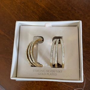 gold plated hoop style earrings